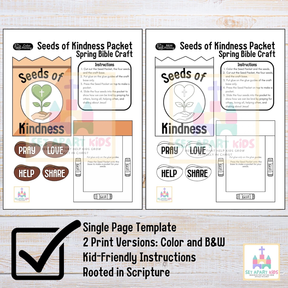 Kindness Seeds Craft for Kids | Christian Sunday School Activity | Pray ...