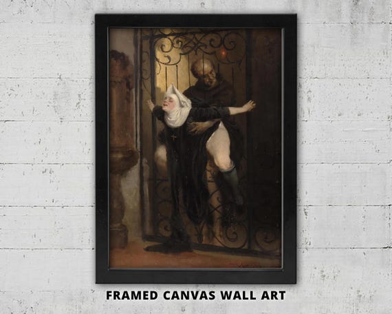Heinrich Lossow The Sin 1880, Framed Canvas: Elegant Vintage Wall Decor, Museum-Quality Fine Art Ready to Hang