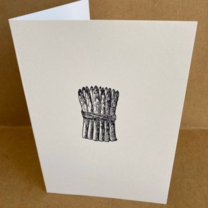 Carte estampée à la main Asperges
