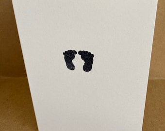 Baby Feet Karte (wahlweise schwarz, blau oder pink)