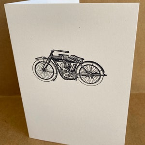 Carte estampée à la main de moto