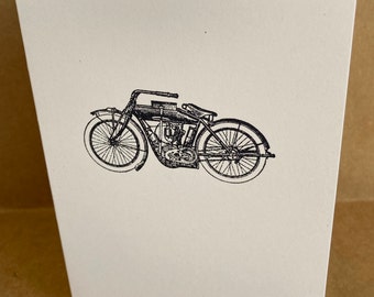Motorrad handgestempelte Karte