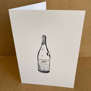 Carte de bouteille de vin estampée à la main