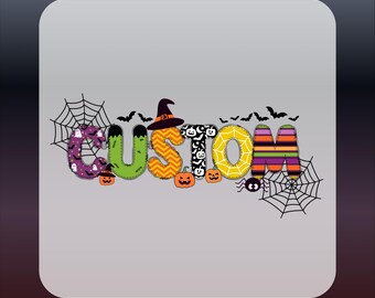 Custom Name Halloween DTF Transfer for Shirts, Personalized Spooky Heat Transfer, Halloween Iron On Design, DIY Halloween Apparel Decoration