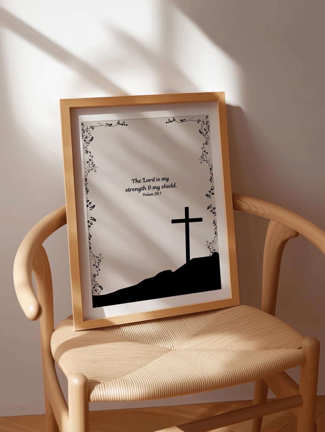 The Lord is My Strength Printable, Psalm 28:7 Bible Verse Wall Art ...