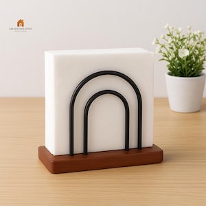Wooden Napkin Holder, Handcrafted Tabletop Napkin Stand, Handmade Kitchen & Restaurant Décor