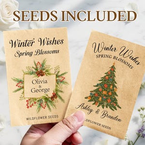 Personalized Christmas Seed Packet – Couple’s First Holiday Gift, Wedding Favor, Winter Wishes