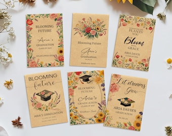 Graduation Wildflower Seed Packets Personalized Blooming Future Class of 2026 Grad Favors Custom Floral Seed Packet Garden Party Gift