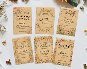 Baby in Bloom Seed Packet Favors Personalized Wildflower Seeds Baby Shower Decorations Boho Floral Favors