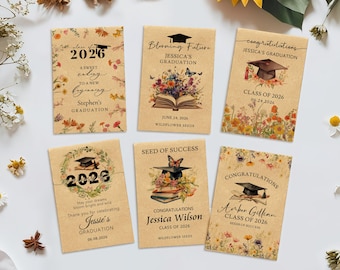 Personalized Graduation Seed Packet Favors, Wildflower Seeds of Success, Class of 2026