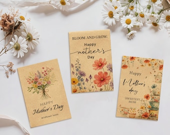 Mother's Day Seed Packets Personalized Wildflower Seed Envelopes Custom Mom Garden Gift Planting Seeds of Love Bloom and Grow Flower Favors