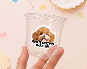 Personalized Dog Face Bride Stickers for Bachelorette Party Favors - Custom Pet Face Stickers for Bridal Shower - Hen Party Decorations