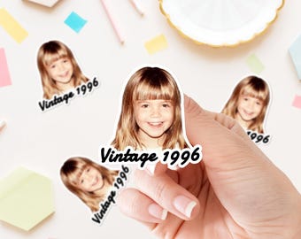 Personalized Birthday Stickers – Custom Vintage 1996 Labels - 30th Milestone Party Favor Tags – Die Cut Sticker Sheets