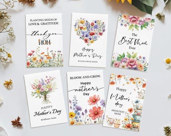 Mother's Day Seed Packets with Wildflower Seeds Custom Flower Seed Favors for Mom Personalized Plantable Gift for Grandma Unique Mom Gift