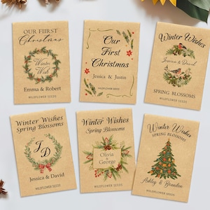 Personalized Christmas Seed Packets – Couple Gift, First Holiday, Winter Wedding Favors