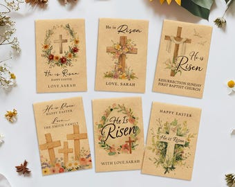 He Is Risen Easter Seed Packet Personalized Wildflower Seeds Church Favors Christian Religious Gifts Resurrection Sunday Seed Envelopes