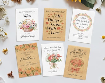 Mother's Day Gift 2026 Custom Seed Packets Wildflower Seeds for Mom Grandma Nana Botanical Gardening Gift Personalized Garden Party Favor