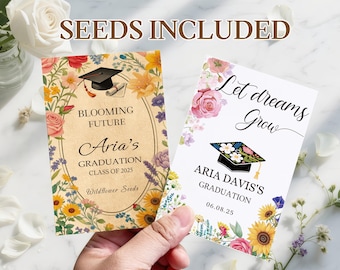 Personalized Graduation Seed Packets Wildflower Seeds Blooming Future Class of 2026 Graduation Party Favors Senior Gift Bulk
