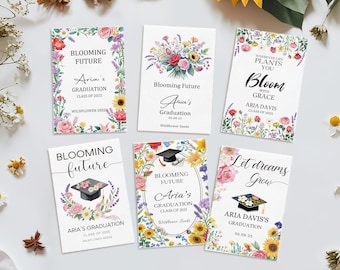Wildflower Seed Graduation Favors Personalized Blooming Future Seed Packets Class of 2026 Custom Graduation Party Gifts for Guests