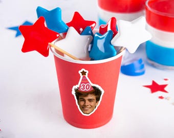 Custom Face Stickers & Confetti for Bachelorette, Graduation, Retirement – Funny Party Décor for 21st, 30th, 40th, 50th, 60th Birthdays