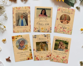 Custom Photo Seed Packets Birthday Party Favors Wildflower Watch Me Bloom Envelopes Personalized 1st Birthday Guest Gifts 30th 40th 50th