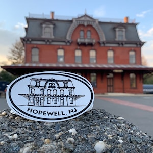 Hopewell Station NJ - 4.25&quot; Oval Sticker
