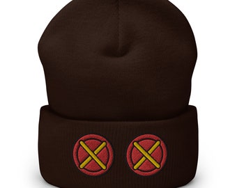 Big Anime Buttons - Embroidered Cuffed Beanie