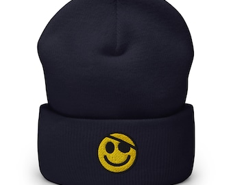 Hackers Pirate Smile - Embroidered Cuffed Beanie