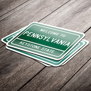 Cartello Welcome To Pennsylvania Highway - adesivo