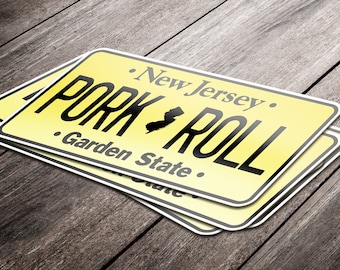 Porkroll New Jersey License Plate - sticker