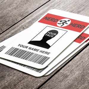 NERD HERD - Personalized ID badge - Sticker sheet