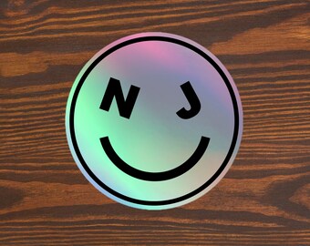 New Jersey Smile Holographic stickers