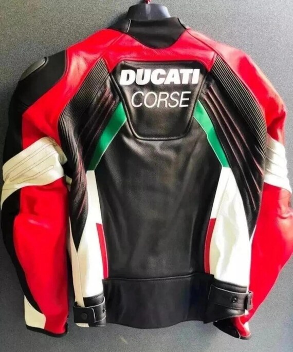 Ducati Corse Leather Biker Jacket Genuine Cowhide Leather Motorcycle Racing jacket CE Armored Road Safety Leather Jacket For Men Gift