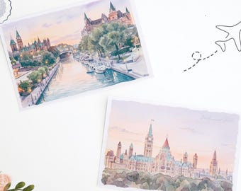 Ottawa Postcard Vintage| Canada Travel Print, Parliament Hill Souvenir, Ontario Wall Art, Canadian Gift