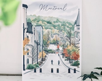Vintage Montreal-vykort: Souvenirkonst för resor till Kanada