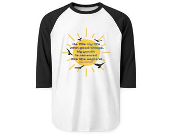 Camiseta raglán unisex de manga tres cuartos