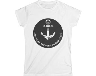 Camiseta con gráfico de ancla "La esperanza es un ancla para nuestras almas" / Camiseta con ancla náutica