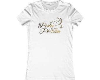 Camiseta "La paz es mi porción" / Diseño de escritura de Dove