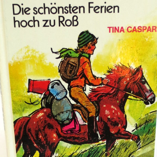 German Kindle Case Made from Kids Book, Horse and Rider on Front, Red Bandana Lining, Fits Kindle Paperwhite,  Voyage, HD6, Galaxy Tab