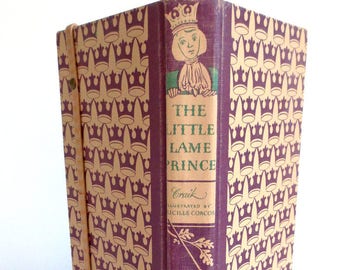 Vintage Little Lame Prince Tablet Case, Made from Book with Crowns, Flowers, Fits iPad Mini, Kindle Fire HD7,  Nook Color, Galaxy Tab, LG 8