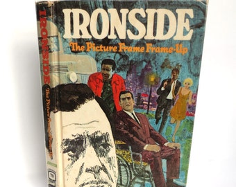 Kindle Nook eReader Case Made from Retro Book Starring 60s TV Cop Ironside, with Purple Corduroy Lining
