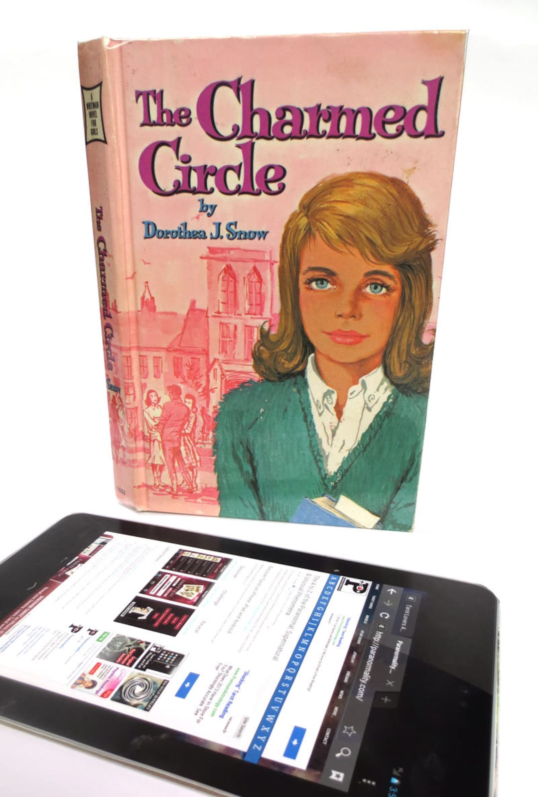 Pink Kindle Nook Ereader Case Made From Retro Teen Book, With Pink and