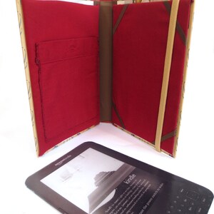 Hans Brinker Book Tablet Case Made from Vintage Hardback, Red Tulips on Front, Teal Lining, Fits iPad Mini, 7 inch Kindle Fire, Nook, LG Pad image 4