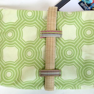 Garden Party Lime Green Bag for iPad, Kindle Fire HD and Nook HD Plus, with Woven Straw Strap image 2