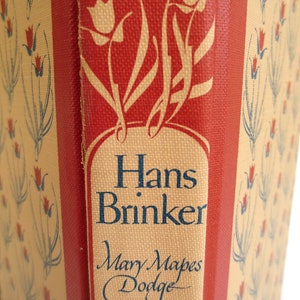 Hans Brinker Book Tablet Case Made from Vintage Hardback, Red Tulips on Front, Teal Lining, Fits iPad Mini, 7 inch Kindle Fire, Nook, LG Pad image 7
