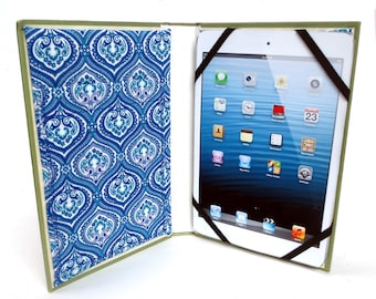 iPad Mini Case Made from Anne of Green Gables Book with Blue Paisley Lining,  Also Fits Kindle Fire 7 inch, Nexus 7, Galaxy Tab, Nook 4