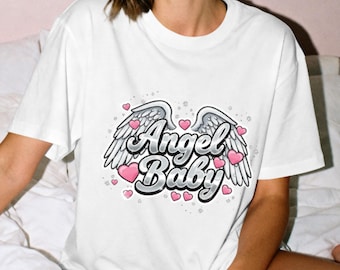 T-shirt Angel Wings, Y2K-shirt, T-shirt jaren 2000-stijl