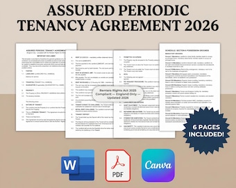 Contratto di locazione periodico garantito (Inghilterra) / Documento Word conforme alla legge RRA 2025