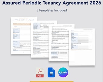 Assured Periodic Tenancy Agreement 2026 UK | Editable Landlord Contract (Digital Download)