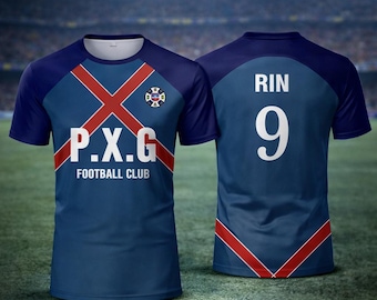 Camiseta de fútbol de anime Blue Lock – Cosplay de Paris X Gen P.X.G Rin/Shidou